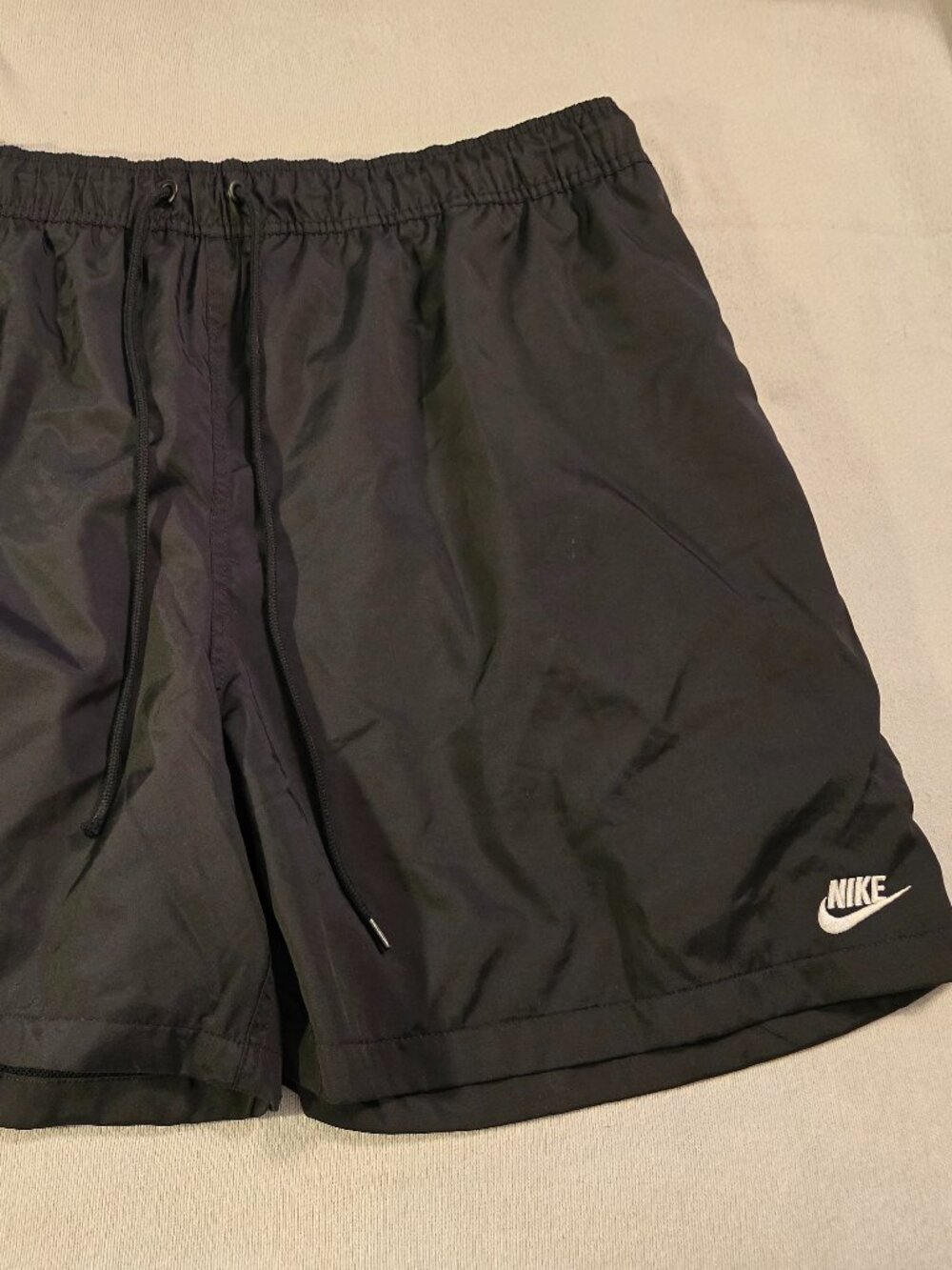 Nike Men's Black Lined Swim Trunk Shorts Board Shorts Size XXL Retro Logo